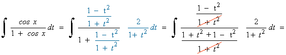 integral cambio de variable coseno