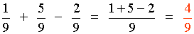 ejemplo resuelto suma resta fracciones mismo denominador