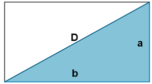 Diagonal de un rectángulo.