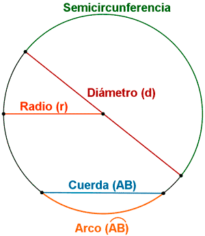 Elementos de la circunferencia.