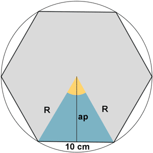 Hexagono circunscrito en una circunferencia ejercicio.