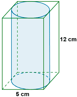 calcular volumen prisma y cilindro inscrito
