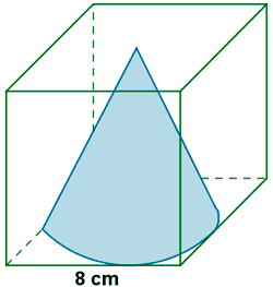 calcular volumen entre cubo y cono