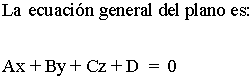 fórmula ecuación general del plano