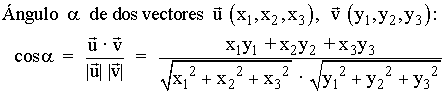 ángulo de dos vectores