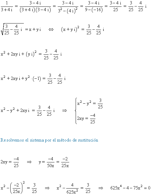 Ejemplos Resueltos Raíces De Números Complejos En Forma Binómica
