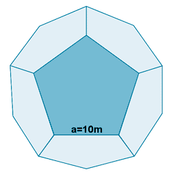 area y volumen dodecaedro