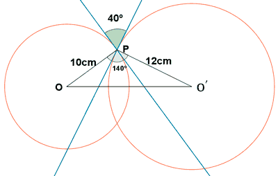 circunferencias secantes triangulo